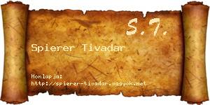 Spierer Tivadar névjegykártya